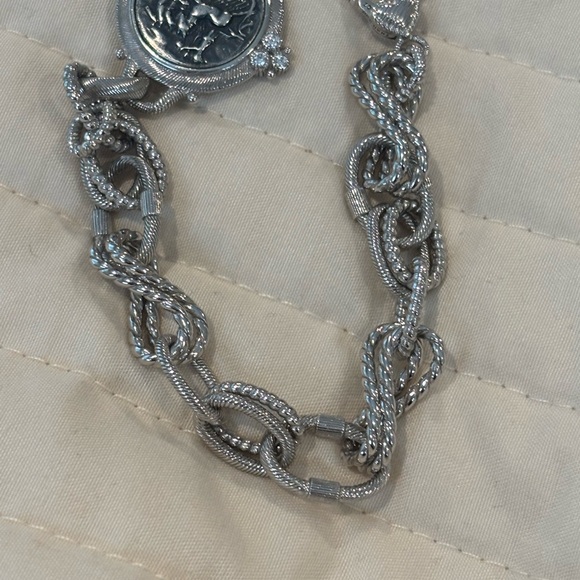 Judith Ripka Sterling Silver Ancient Roman Coin Dangle Bracelet 6.5" - - Picture 9 of 13